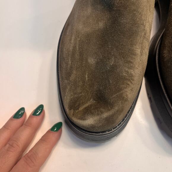 NEW Vince Camuto Neframes Army Green Leather Round Toe Chelsea Boot Size 8M - Picture 7 of 10